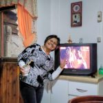 my chilean host mother in her house in castro chiloe