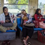 women on yangon circular train