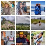 collage of backpacking in south america images