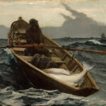 Winslow_Homer_-_The_Fog_Warning_-_a man in a boat on the sea looking up to the sky expecting a storm used as feature in an article on how to sleep in a storm