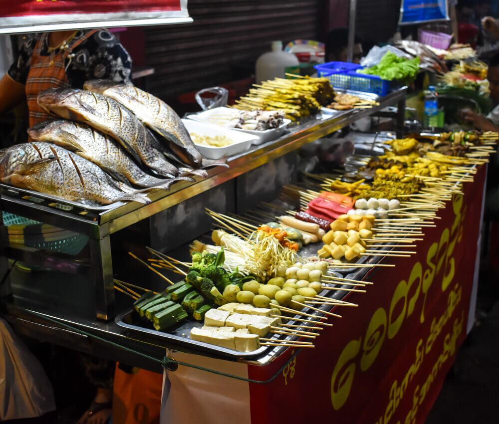 12 Myanmar Traditional Food – Eating My Way Through Burma 45 yangon-street-food-barbequeue-street-grilled-fish