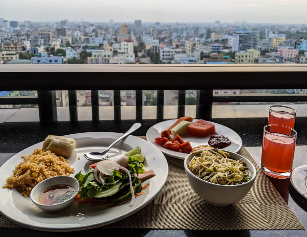 breakfast gold leaf hotel mandalay burma