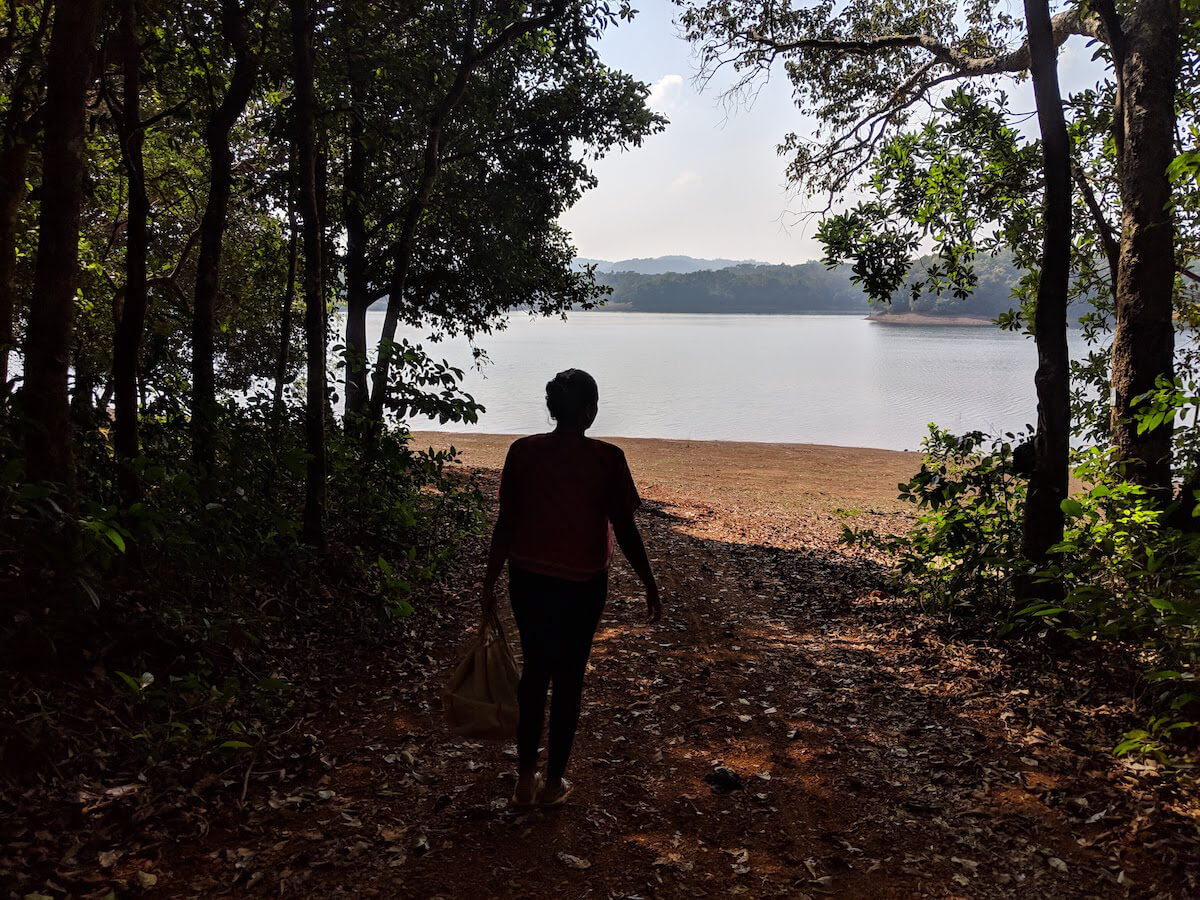 carrying the Indian homestay dabba in sharavathi valley karnataka india.jpg