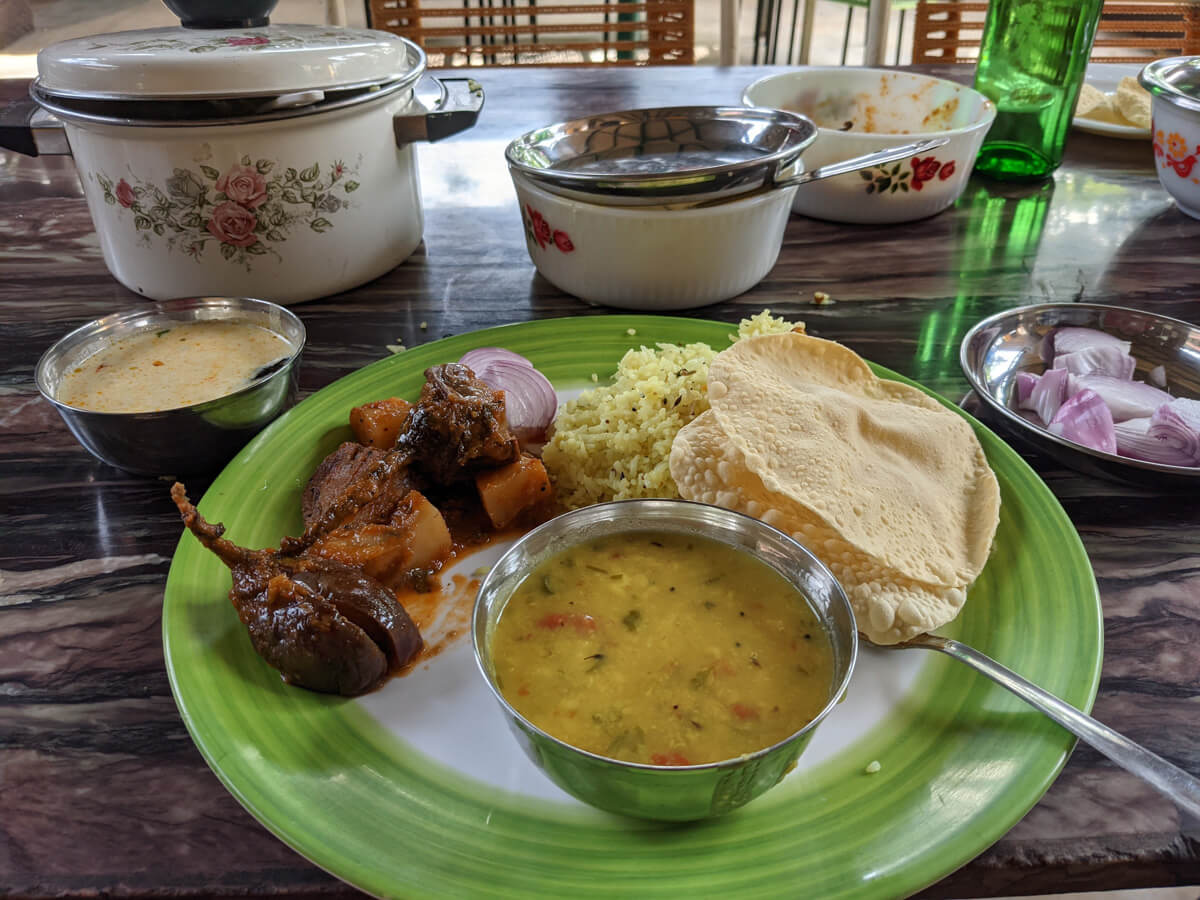 enjoying home food in india home stay in bangalore karnataka india