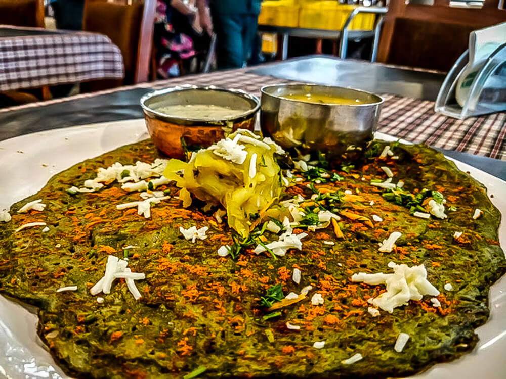 Relishing Crunchy and Soft South Indian Dosas 20 open spinach dosa near mysore karnataka