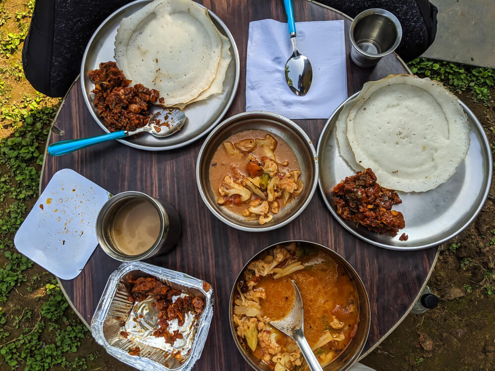 plain dosa with cauliflower karnataka homestay