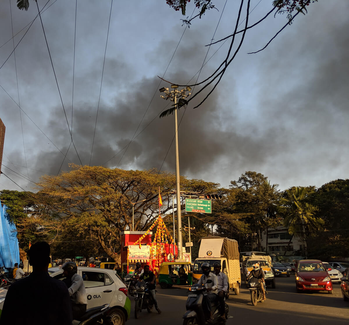 smoke over bangalore