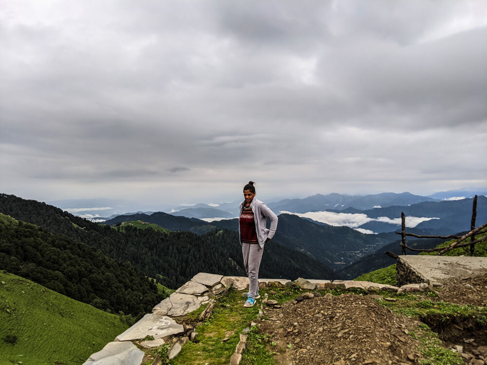 above shikari devi hills and clouds