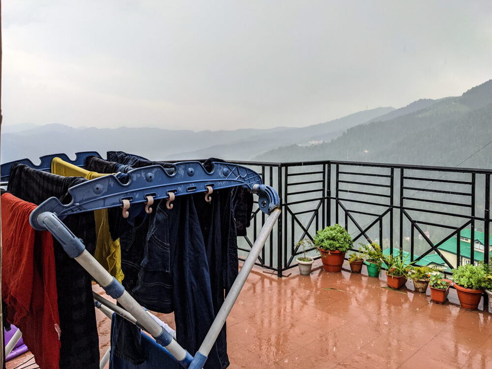 drying clothes in mashobra