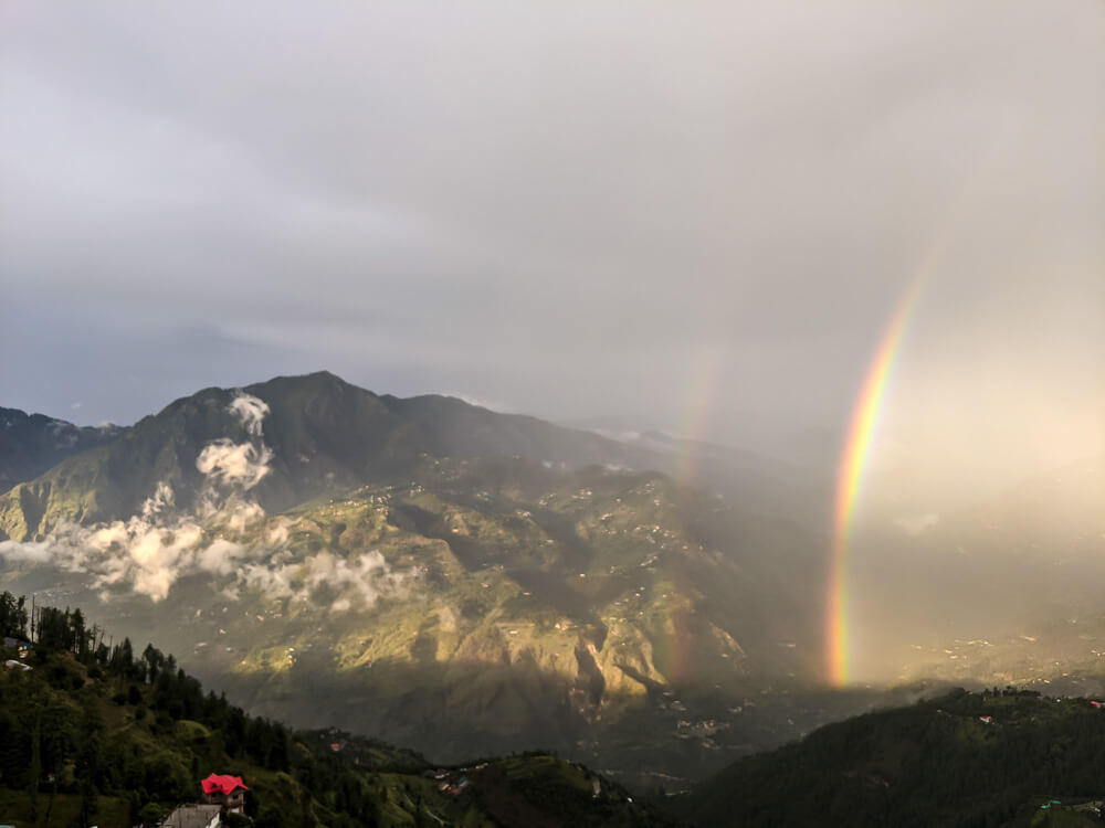 rainbow in mashobra himachal