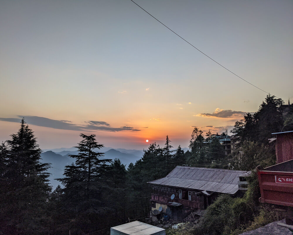 sunset from jolly dhaba mashobra