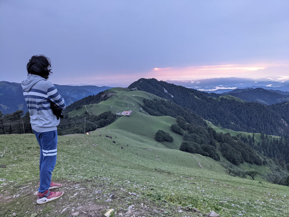 watching the sunset at shikari devi temple