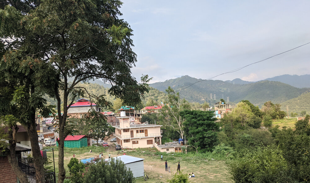 children playing in karsog village mandi