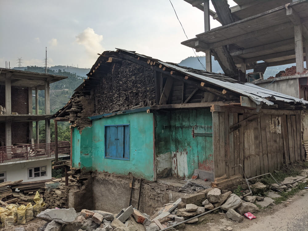 old wood and stone house in karsog mandi