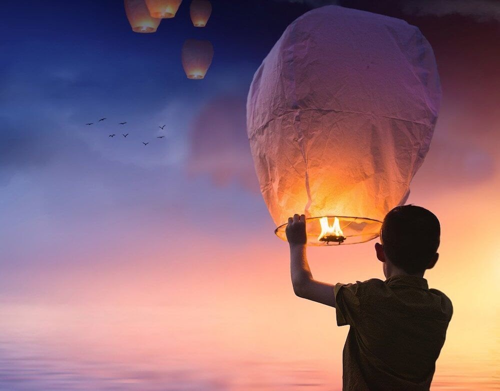 sending positive energy of baloons to make someone happy