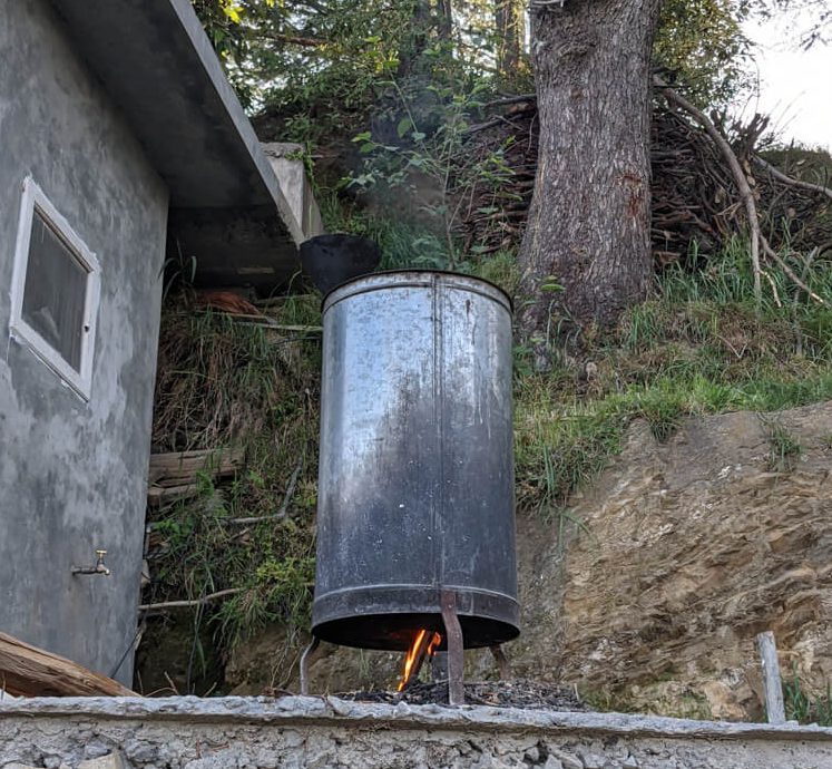 Favorite Himachal Pradesh Moments in 71 Photos 44 a hamam burning early morning in chindi village