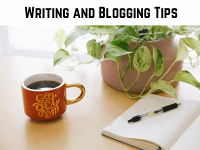On My Canvas | Personal Growth and Travel Blog of a Nomadic Indian Writer 14 writing and blogging category shown by a notebook, pen, a coffee cup, and a plant photo