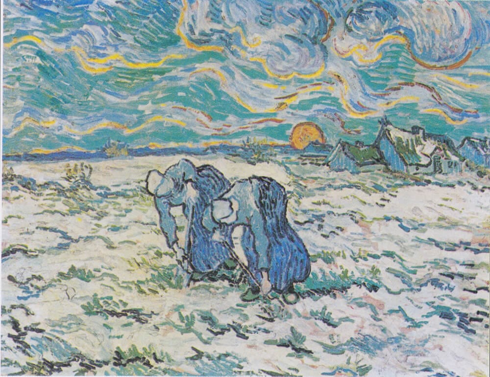 2048px-Van_Gogh_-_Zwei_grabende_Bäuerinnen_auf_schneebedecktem_Feld van gogh painting used to show the strength of his letter and work 2048px Van Gogh Zwei grabende Bauerinnen auf schneebedecktem Feld tiny
