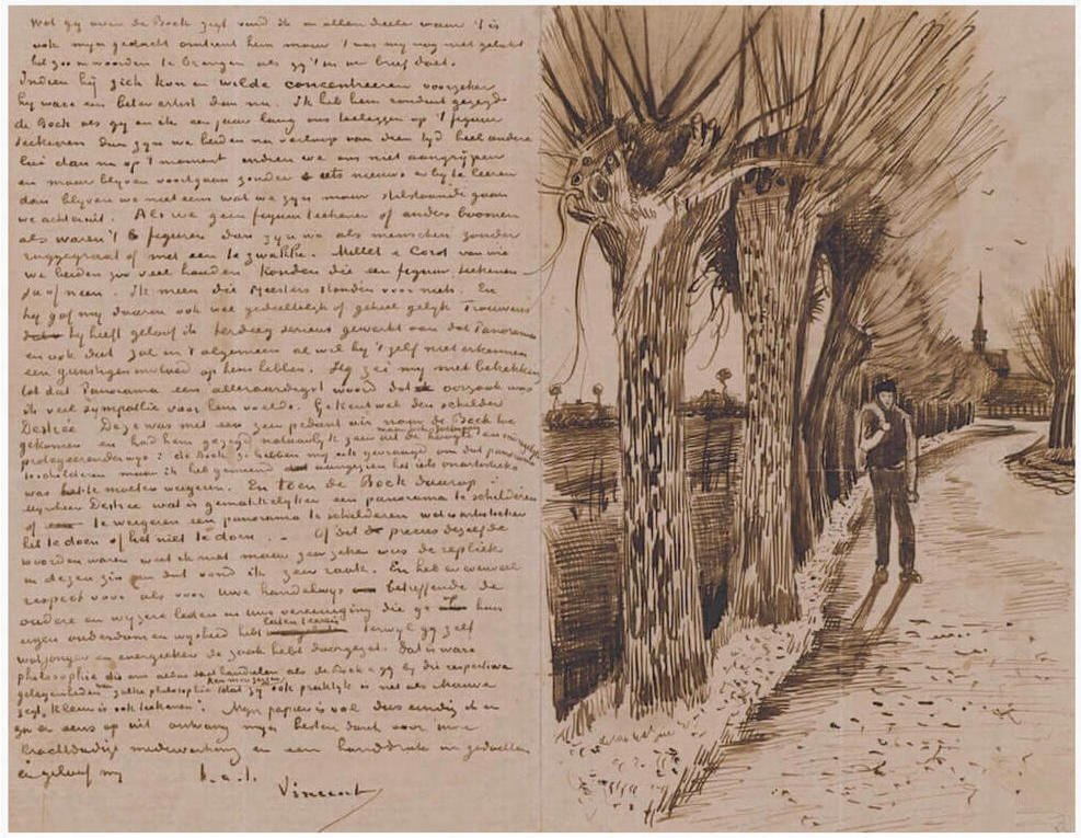 photo of one of the Letters by Vincent van gogh to his brother theo in the article on courage and perseverance needed to follow art