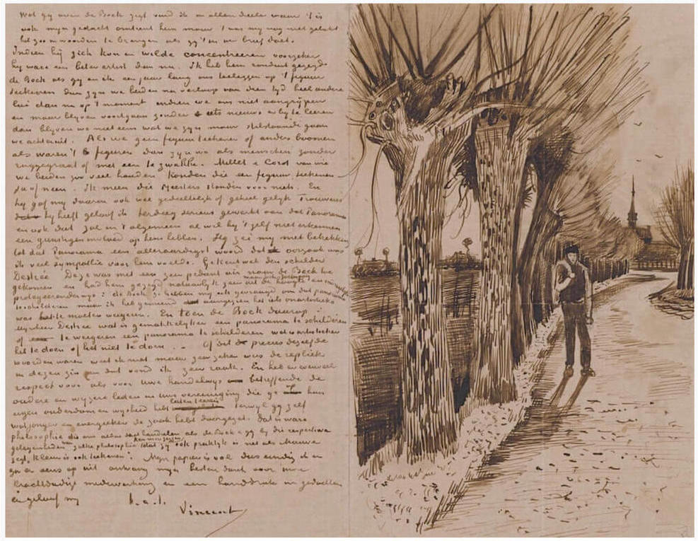 vincent van gogh letter on the courage and perseverance to follow art photo of one of the Letters by Vincent van gogh to his brother theo in the article on courage and perseverance needed to follow art