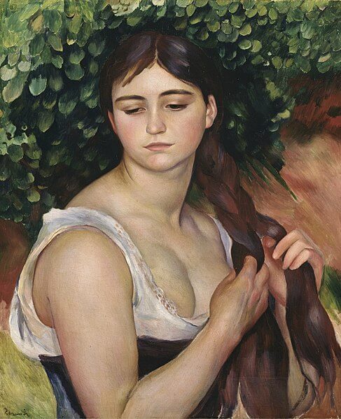 Pierre Auguste Renoir Suzanne Valadon La Natte Girl Braiding Her Hair 1