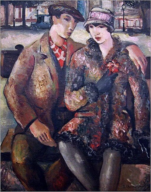 Sava Sumanovic Pariska ljubav 1927 a couple sitting seriously