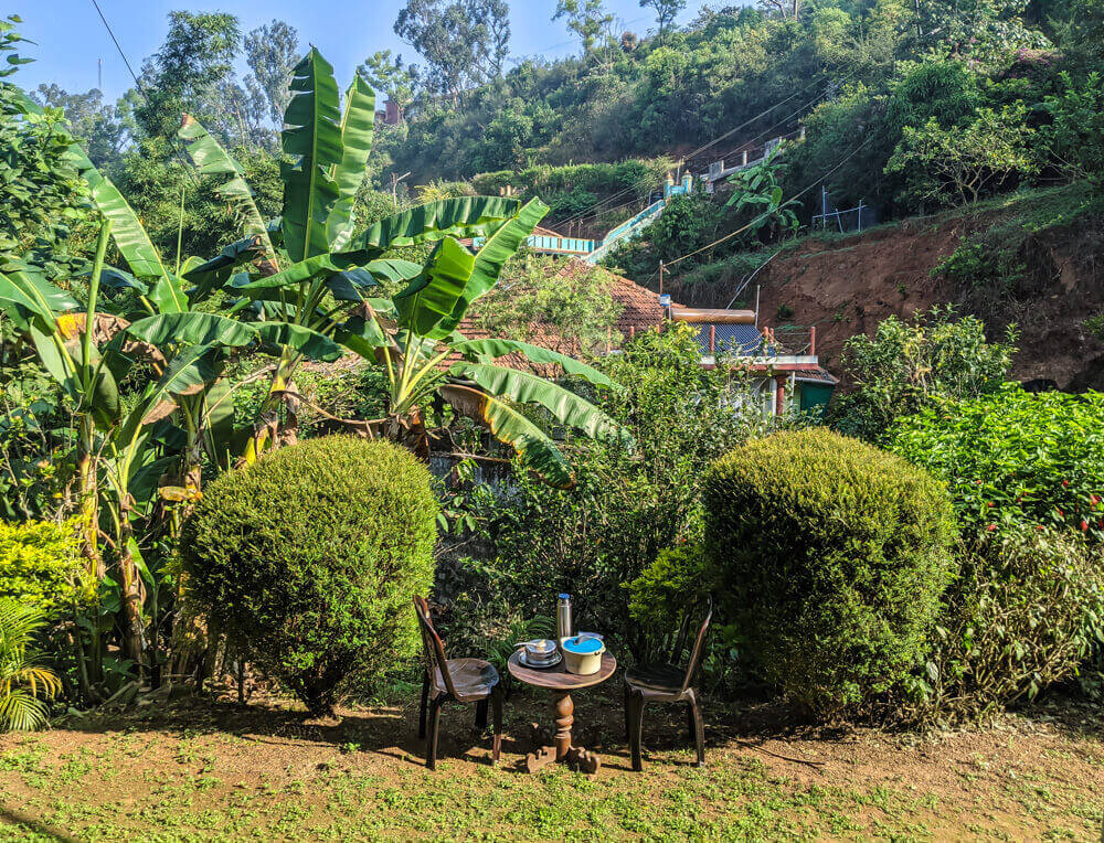 garden of our homestay stuart hill madikeri