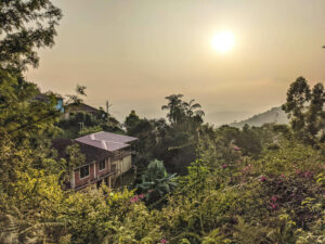 sunrise above Rajas seat homestay coorg