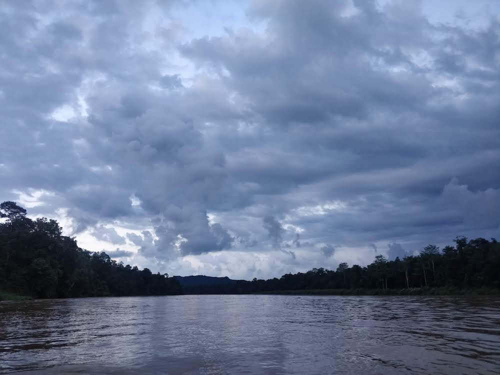 river kinabatangang under clouds