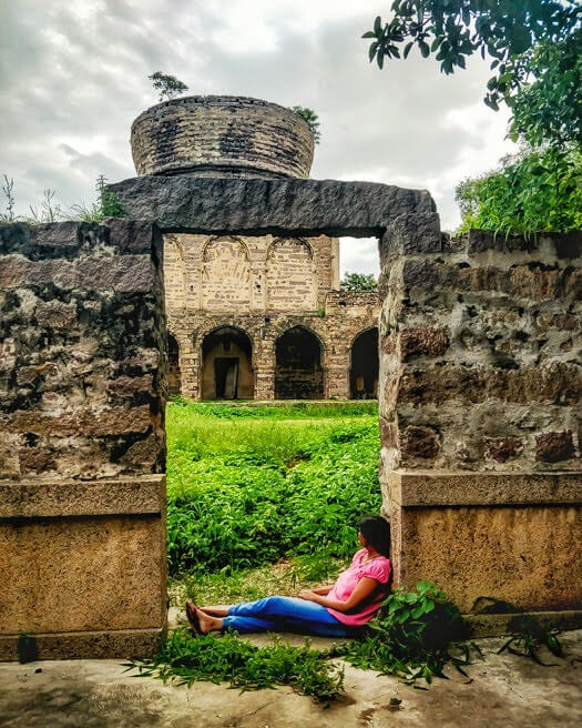 sitting and admiring the old city and historical places in hyderabad
