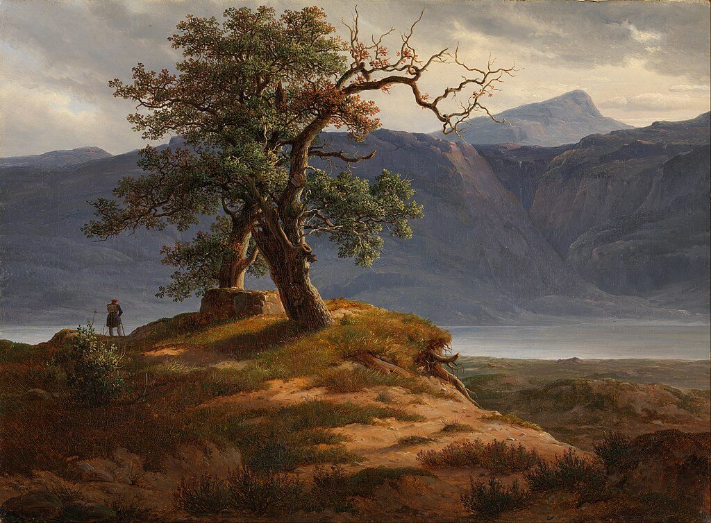 Fight For Your Dreams - Hold On Even When Your Hands Bleed 2 Thomas_Fearnley_-_Landskap_med_vandringsmann_-painting for article to fight for one's dreams and keep climbing