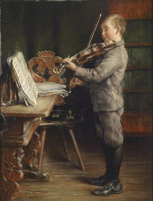 Otto_Piltz_Violine_spielender_Knabe painting in which a boy is playing the violin used in good habits article