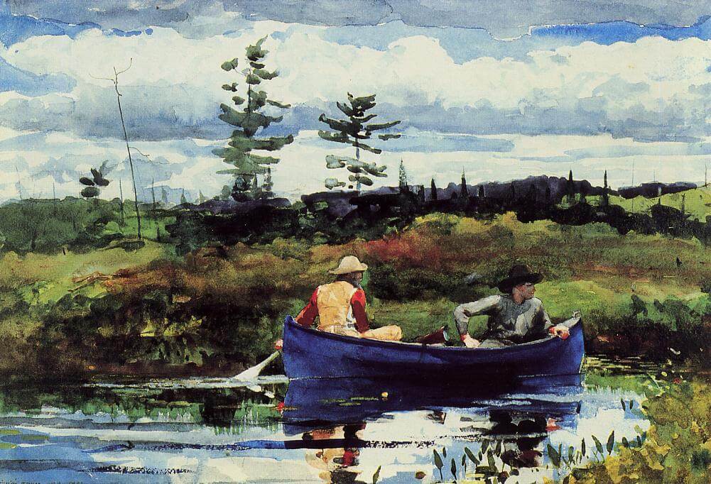 The_Blue_Boat_1892_Winslow_Homer two people boating and spending time together