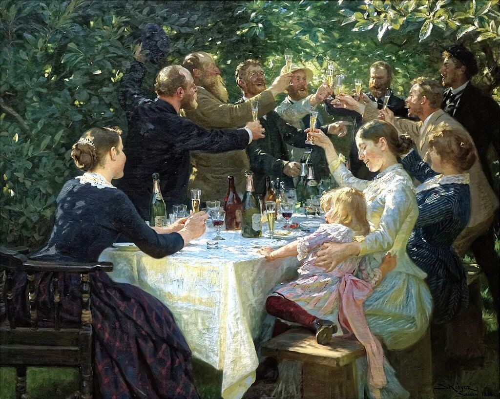 'Hip,_Hip,_Hurrah!_Artist_Festival_at_Skagen',_by_Peder_Severin_Krøyer_(1888) painting image used for article on how not to judge others