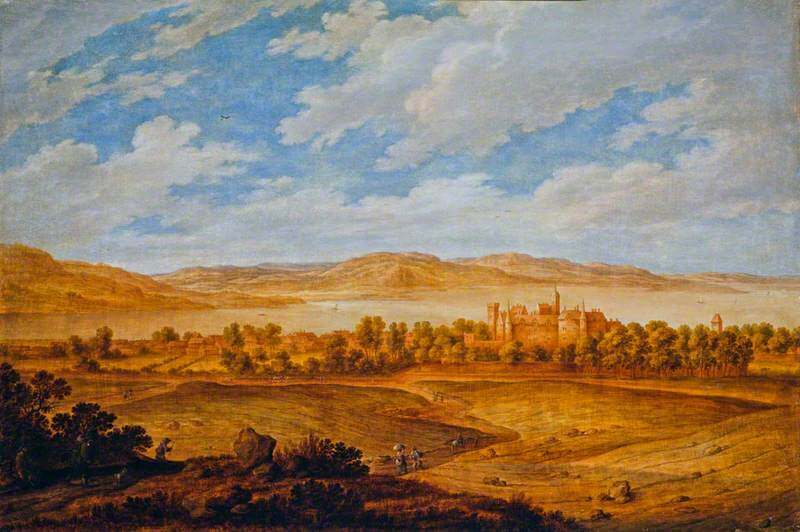 KeirincxSetonPalace1638 painting of a scottish landscape