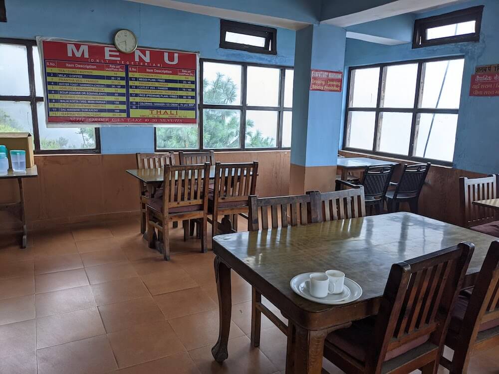 the simple restaurant of our homestay