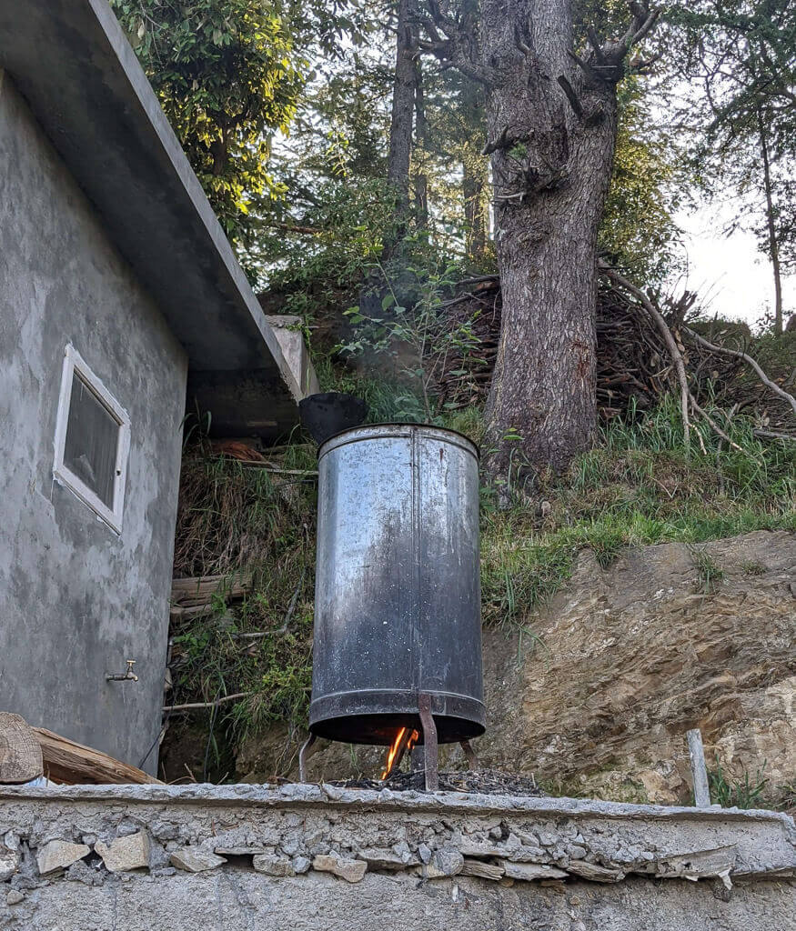 Two Himalayan Girls Reminded Me of My Hard-Earned Freedom 8 the hamam for heating water