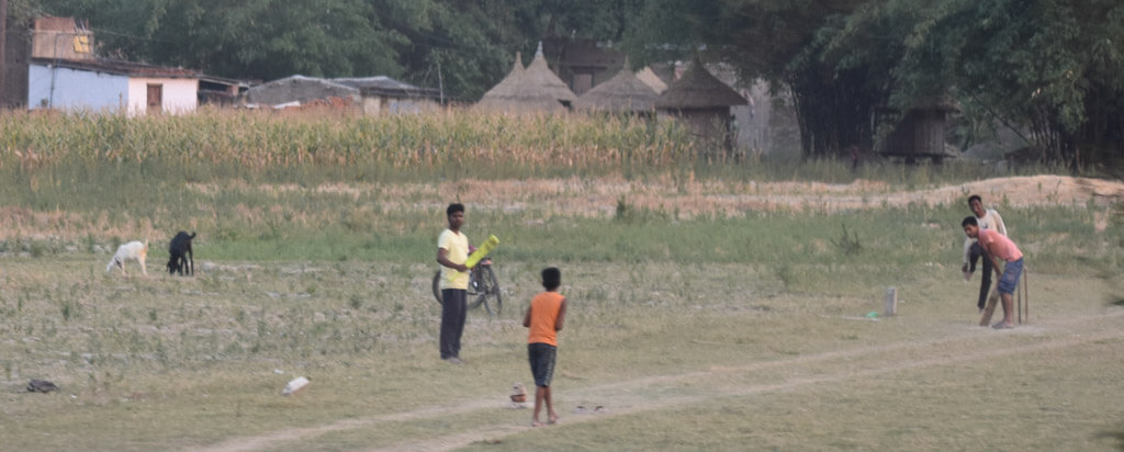 kids playing cricket in rural india bihar village life