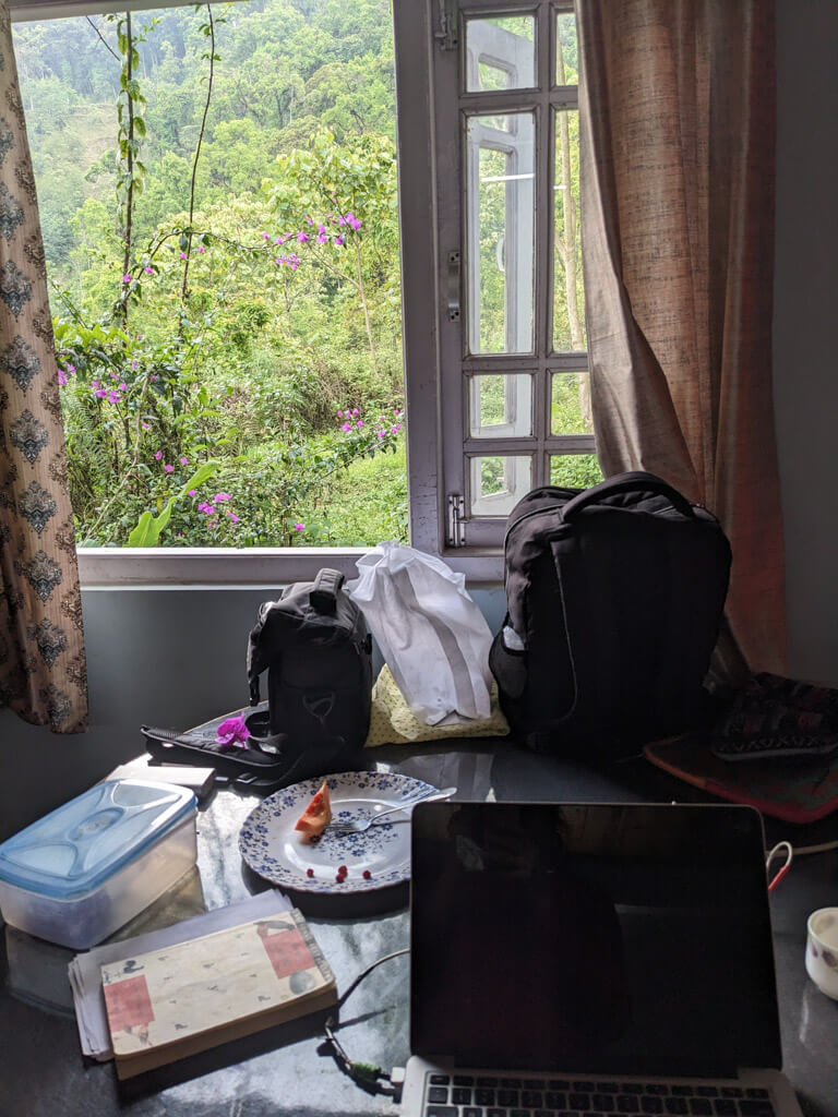 view from my room in a pastoral home in Sikkim rural area