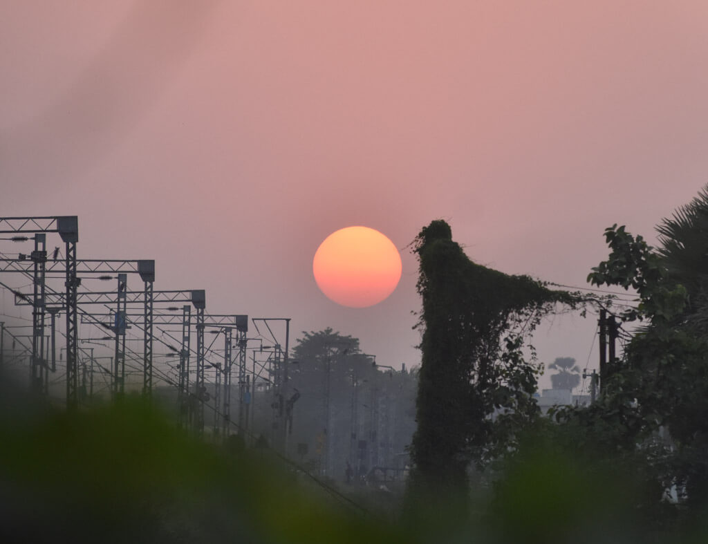 sunset india bihar