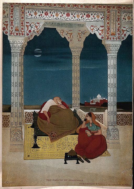512px-The_Emperor_Shah_Jahan_recumbent_Wellcome shah jahan staring at the taj mahal from his death bed