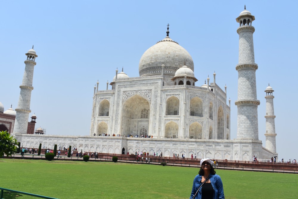 admiring the taj mahal the wonder of the world