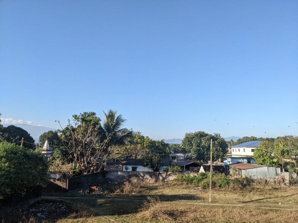 a beautiful view of mountains from our home