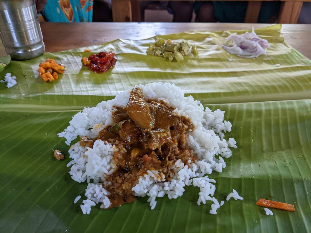 and this is how you can eat on banana leaves south india, food spread on banana leaf