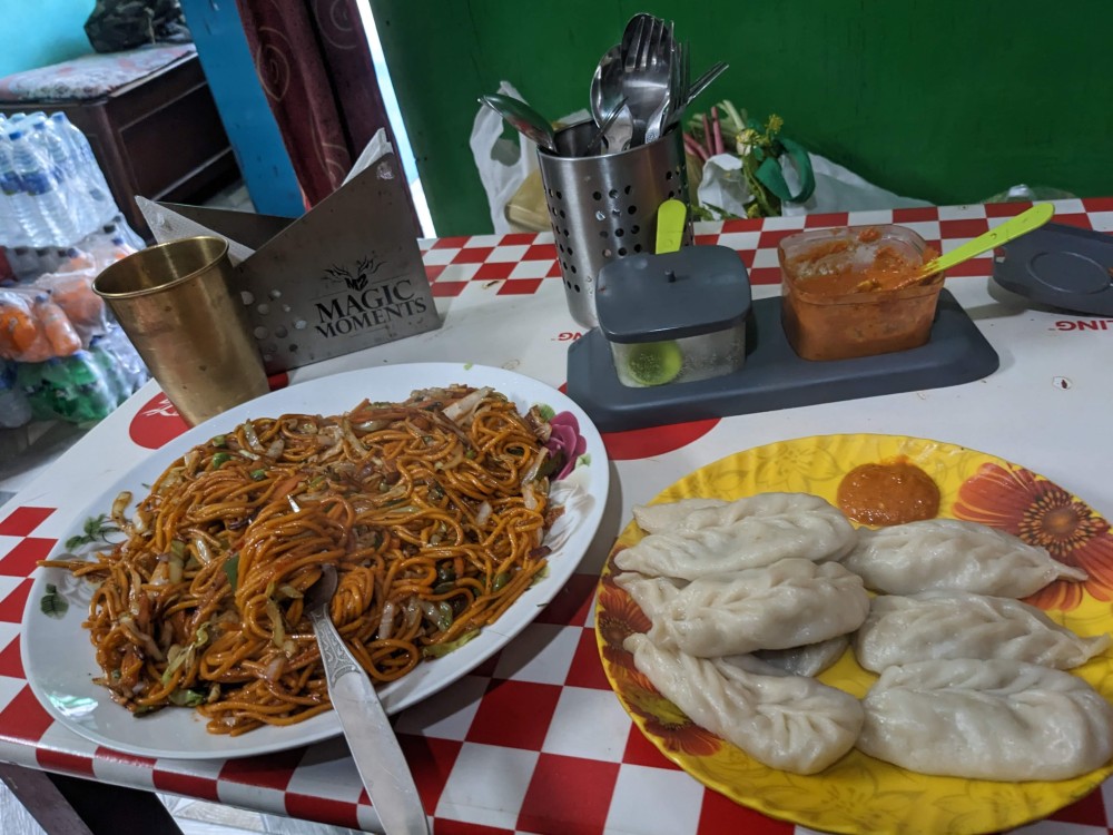 both together momos and noodles chowmein siliguri food