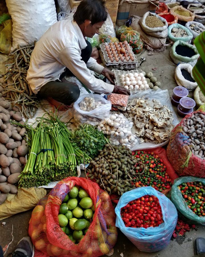 fresh produce of a different kind in siliguri market