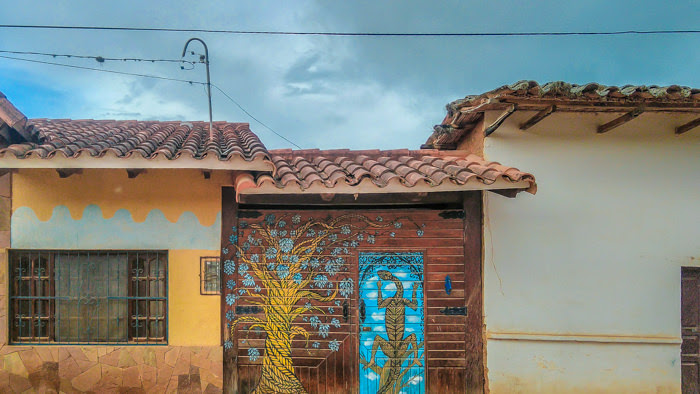 lizard+graffiti+colorful+streetside+samaipata+bolivia