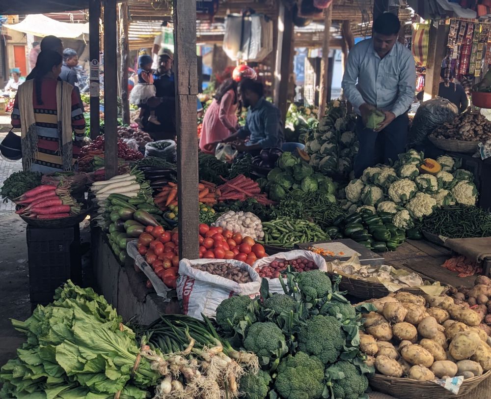 the seller freshening up the cabbage by peeling a few outer skins