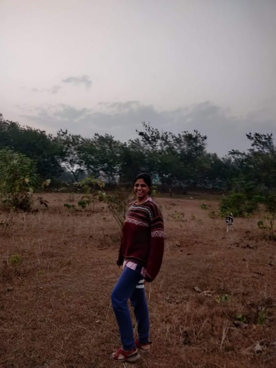 the author priyanka gupta in a copper pasture in Siliguri city