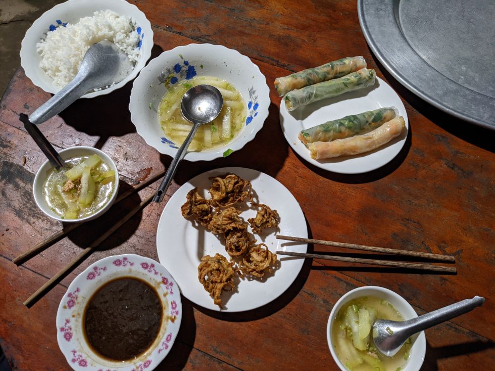 food in vietnam rice rolls rice radish soup fritters soya sauce
